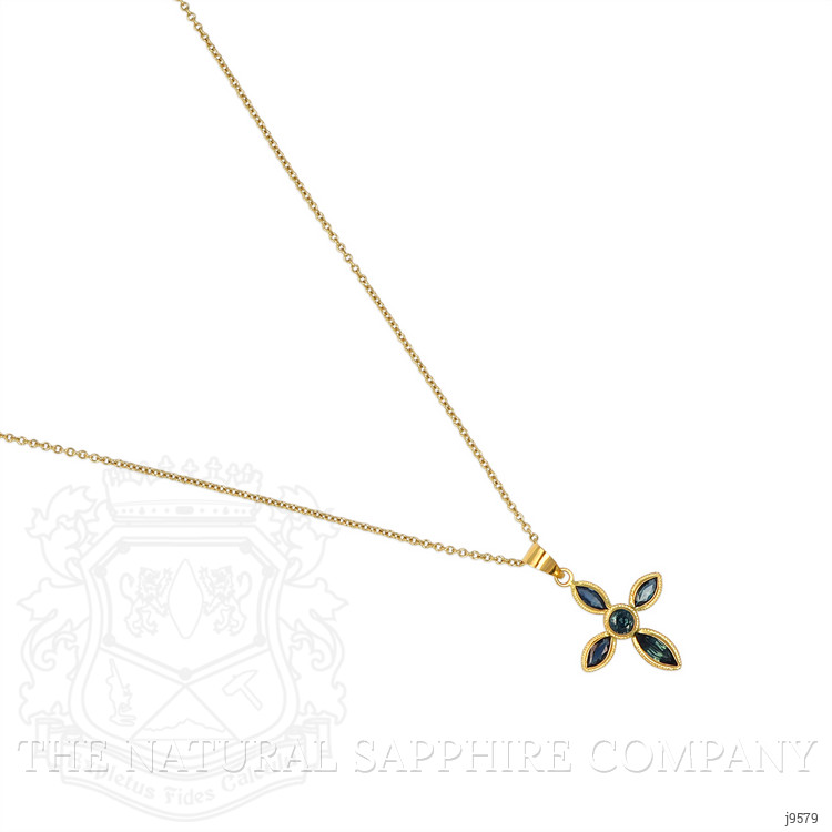 0.32 Ct. Blue Sapphire Bezel Pendant, 18K Yellow Gold