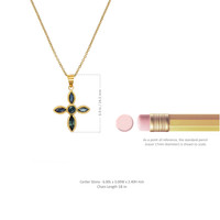 0.32 Ct. Blue Sapphire Bezel Pendant, 18K Yellow Gold Image