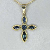 0.32 Ct. Blue Sapphire Bezel Pendant, 18K Yellow Gold Life Style