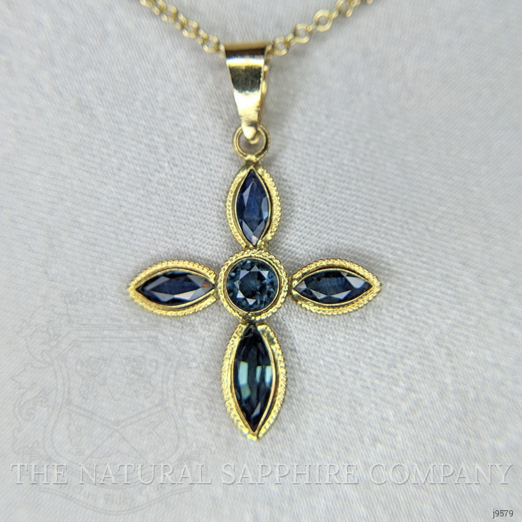 0.32 Ct. Blue Sapphire Bezel Pendant, 18K Yellow Gold
