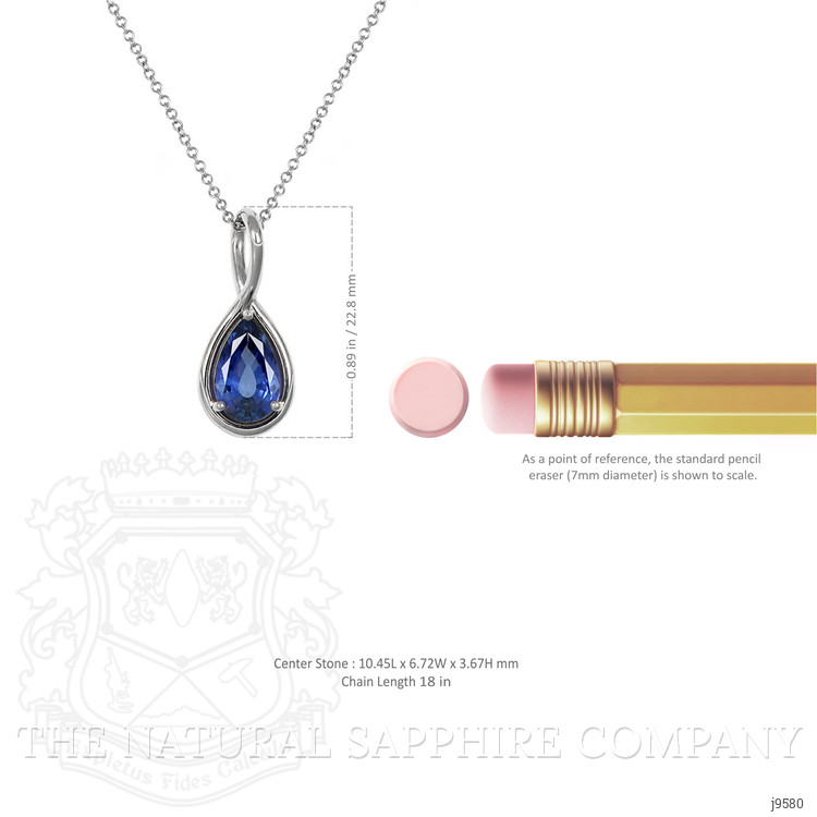1.86 Ct. Color Change Sapphire Solitaire Pendant, 14K White Gold