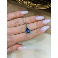 1.86 Ct. Color Change Sapphire Solitaire Pendant, 14K White Gold Life Style