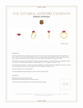 1.53 Ct. Sapphire Natural Diamond Three Stone Ring, 18K Yellow Gold Appraisal
