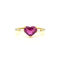1.53 Ct. Sapphire Natural Diamond Three Stone Ring, 18K Yellow Gold Video