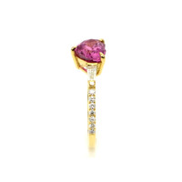 1.53 Ct. Sapphire Natural Diamond Three Stone Ring, 18K Yellow Gold Image