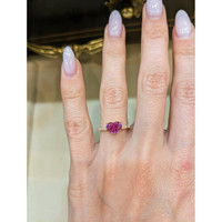 1.53 Ct. Sapphire Natural Diamond Three Stone Ring, 18K Yellow Gold Life Style