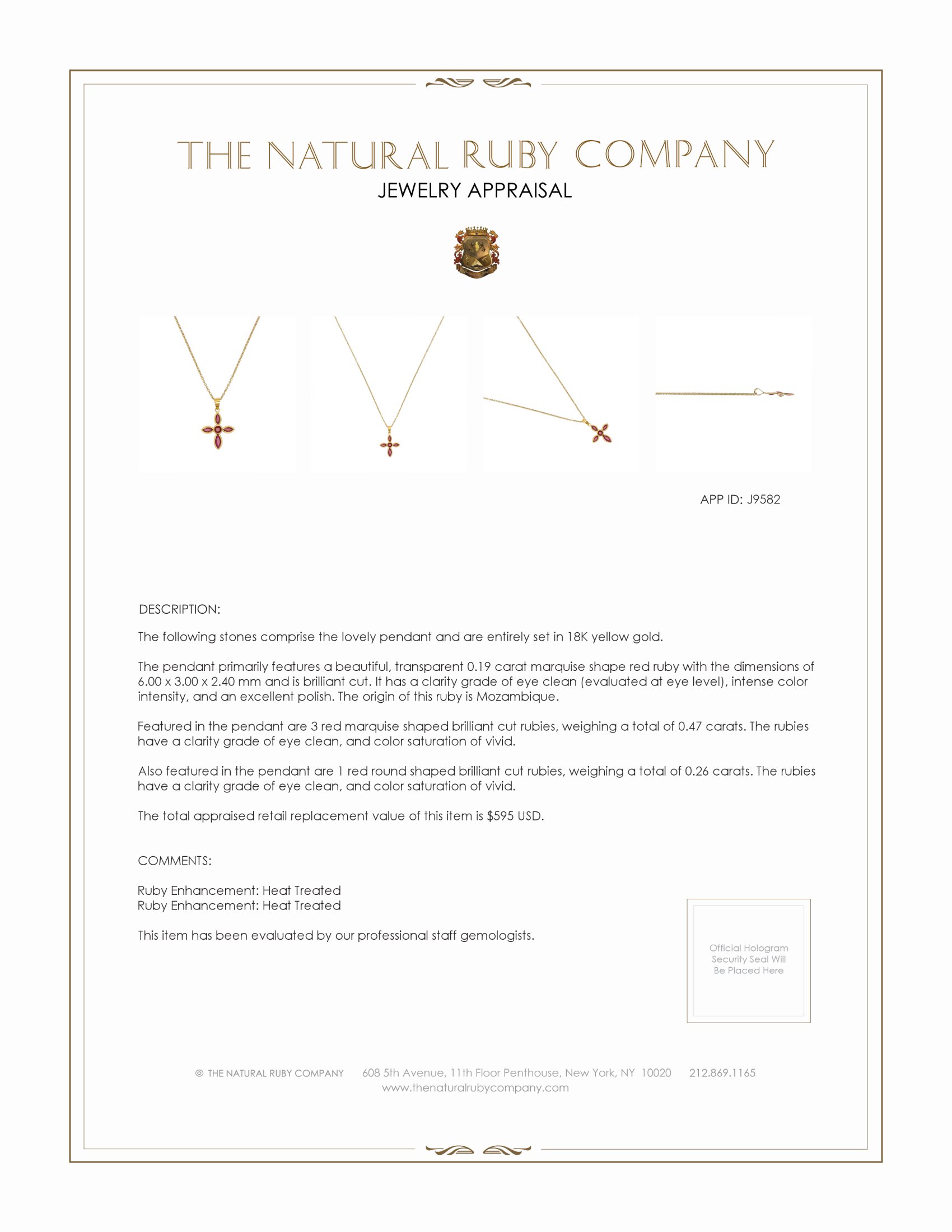 0.19 Ct. Ruby Bezel Pendant, 18K Yellow Gold