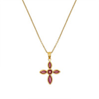0.19 Ct. Ruby Bezel Pendant, 18K Yellow Gold Video
