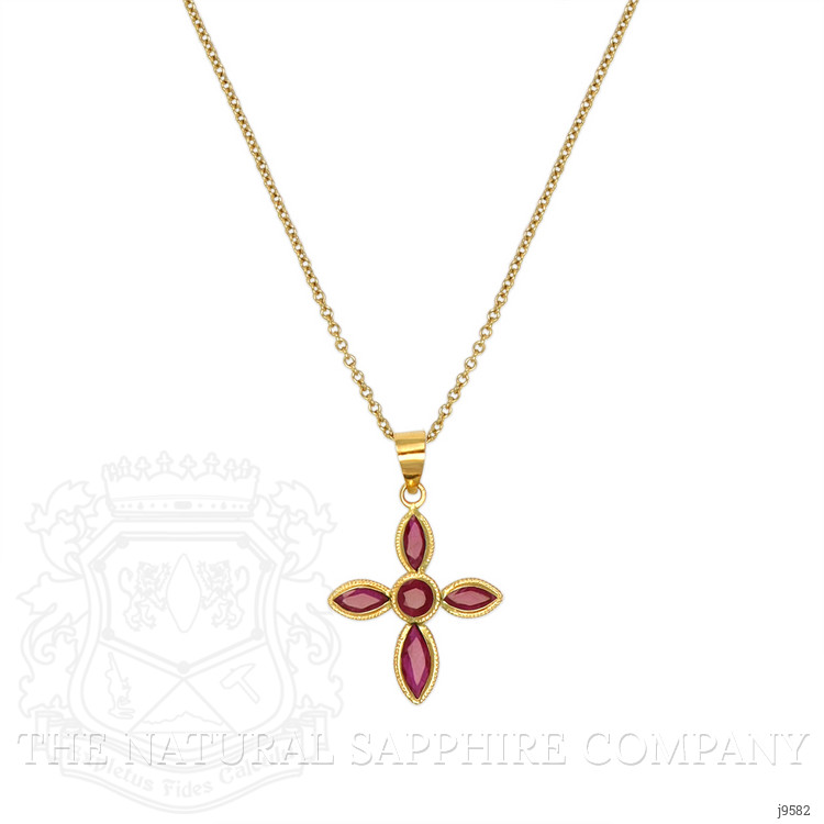 0.19 Ct. Ruby Bezel Pendant, 18K Yellow Gold