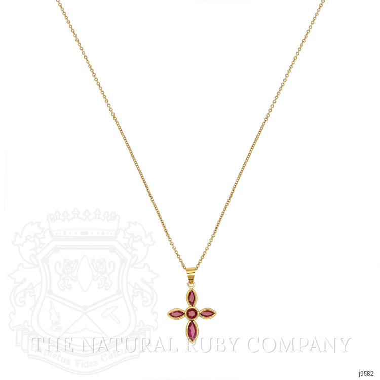 0.19 Ct. Ruby Bezel Pendant, 18K Yellow Gold