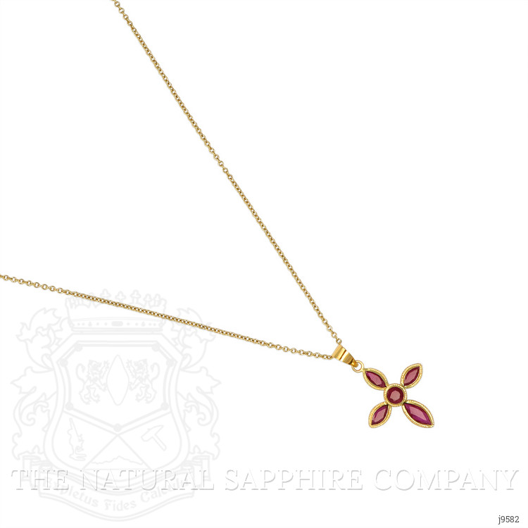 0.19 Ct. Ruby Bezel Pendant, 18K Yellow Gold