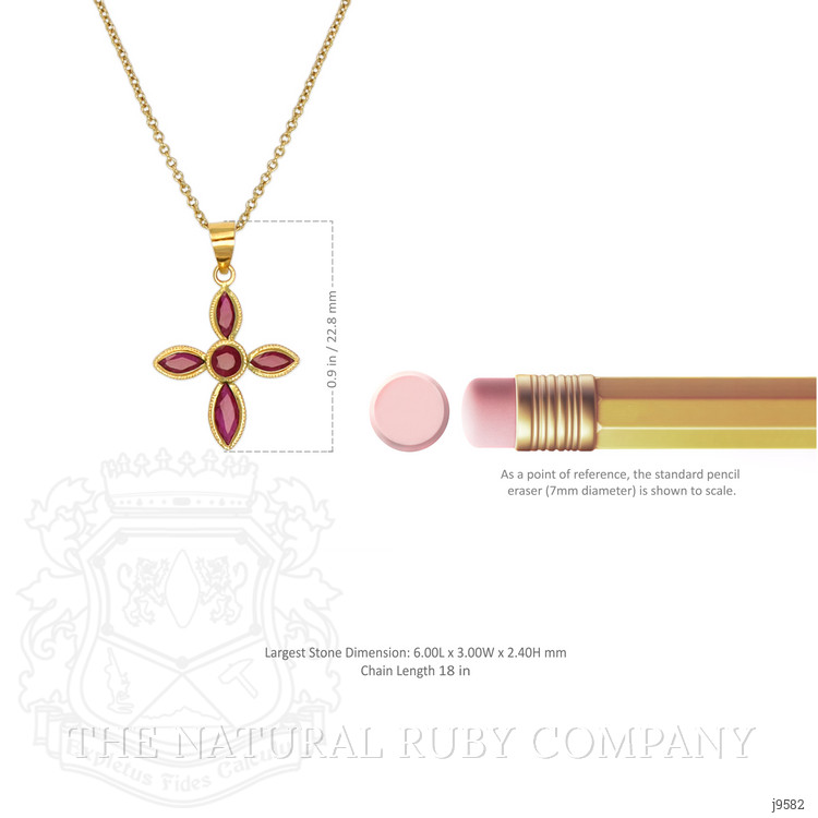 0.19 Ct. Ruby Bezel Pendant, 18K Yellow Gold