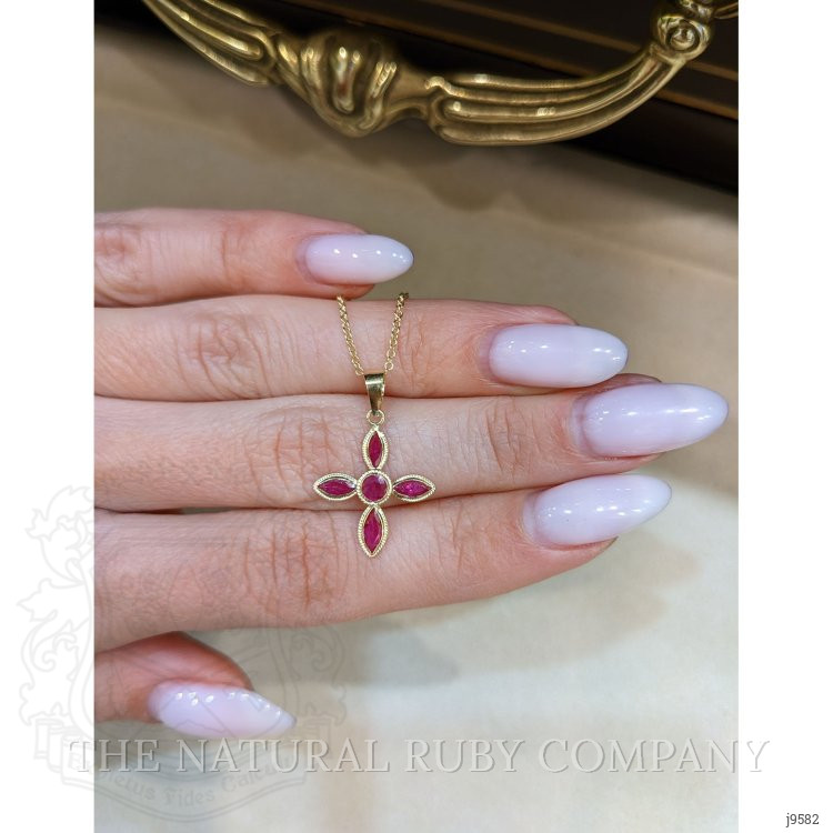 0.19 Ct. Ruby Bezel Pendant, 18K Yellow Gold