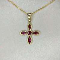 0.19 Ct. Ruby Bezel Pendant, 18K Yellow Gold Life Style