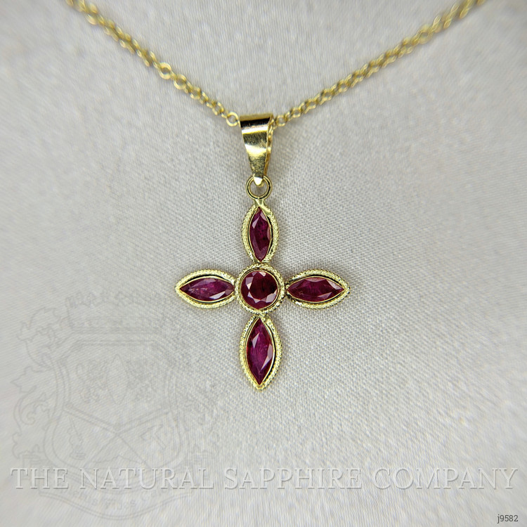0.19 Ct. Ruby Bezel Pendant, 18K Yellow Gold