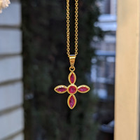 0.19 Ct. Ruby Bezel Pendant, 18K Yellow Gold Life Style