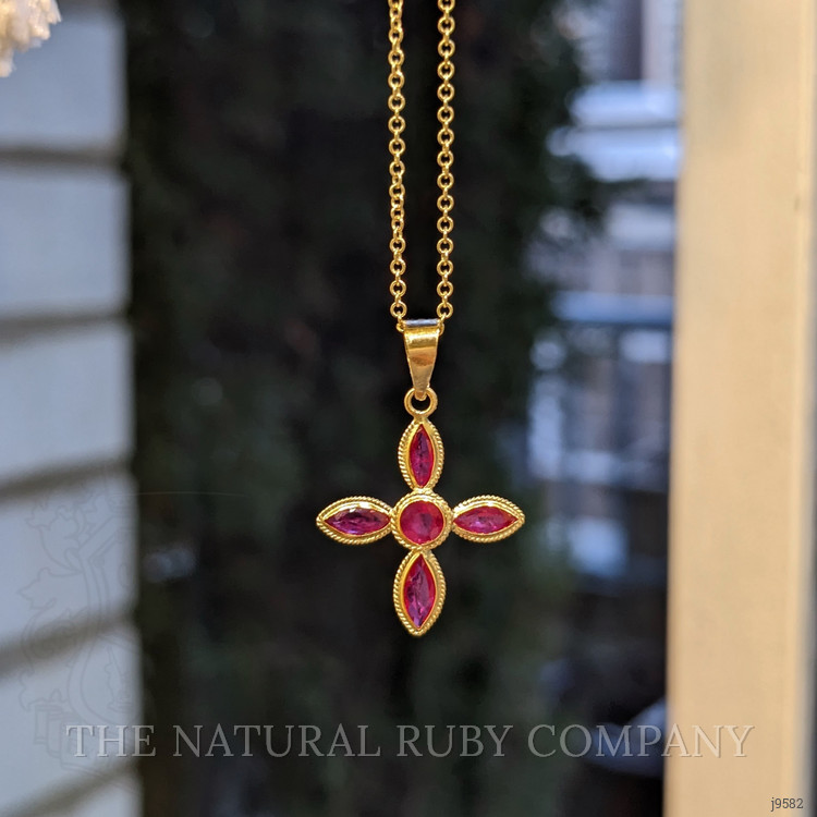 0.19 Ct. Ruby Bezel Pendant, 18K Yellow Gold