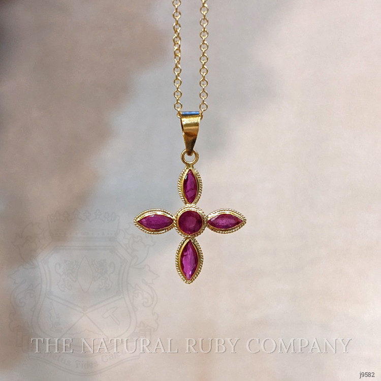 0.19 Ct. Ruby Bezel Pendant, 18K Yellow Gold