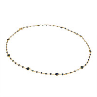 5.85 Ct. Blue Sapphire Bezel Necklace, 18K Yellow Gold Image