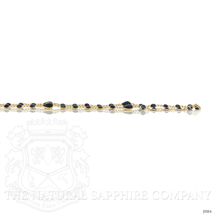 5.85 Ct. Blue Sapphire Bezel Necklace, 18K Yellow Gold