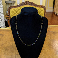 5.85 Ct. Blue Sapphire Bezel Necklace, 18K Yellow Gold Life Style