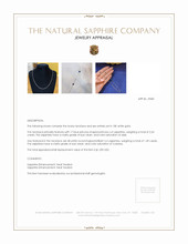 2.24 Ct. Blue Sapphire and White Sapphire Bezel Necklace, 18K White Gold Appraisal
