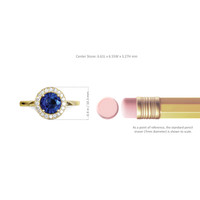 1.07 Ct. Blue Sapphire and Natural Diamond Pave Ring, 18K Yellow Gold Image