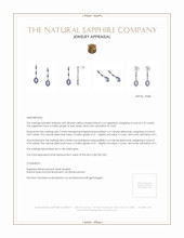 2.75 Ct.Tw.Total Carat Weight Blue Sapphire and Natural Diamond Antique Style Earrings, 18K White Gold Appraisal