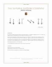 2.75 Ct.Tw.Total Carat Weight Blue Sapphire and Natural Diamond Antique Style Earrings, 18K White Gold Appraisal