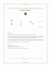 1.09 Ct. Emerald and Natural Diamond Antique Style Necklace, 18K White Gold Appraisal