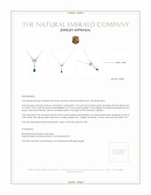 1.09 Ct. Emerald Natural Diamond Antique Style Necklace, 18K White Gold Appraisal