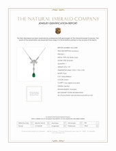 1.09 Ct. Emerald Natural Diamond Antique Style Necklace, 18K White Gold Scan Report