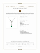 1.09 Ct. Emerald and Natural Diamond Antique Style Necklace, 18K White Gold Scan Report