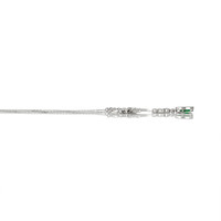 1.09 Ct. Emerald Natural Diamond Antique Style Necklace, 18K White Gold Image