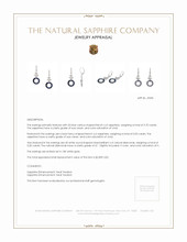 5.70 Ct.Tw. Blue Sapphire and Natural Diamond Pave Earrings, 18K White Gold Appraisal