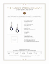 5.70 Ct.Tw.Total Carat Weight Blue Sapphire and Natural Diamond Pave Earrings, 18K White Gold Scan Report