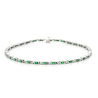 0.70 Ct.Tw. Emerald Bezel Bracelet, 18K White Gold Video