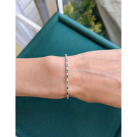 0.70 Ct.Tw. Emerald Bezel Bracelet, 18K White Gold Life Style