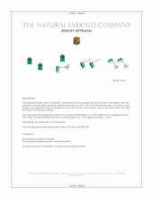 2.06 Ct.Tw.Total Carat Weight Emerald and Natural Diamond Studs Earrings, 14K White Gold Appraisal