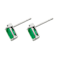 2.06 Ct.Tw. Emerald Natural Diamond Halo Earrings, 14K White Gold Image