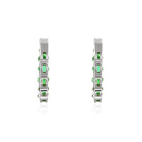 2.68 Ct.Tw.Total Carat Weight Emerald Hoops Earrings, 14K White Gold Image