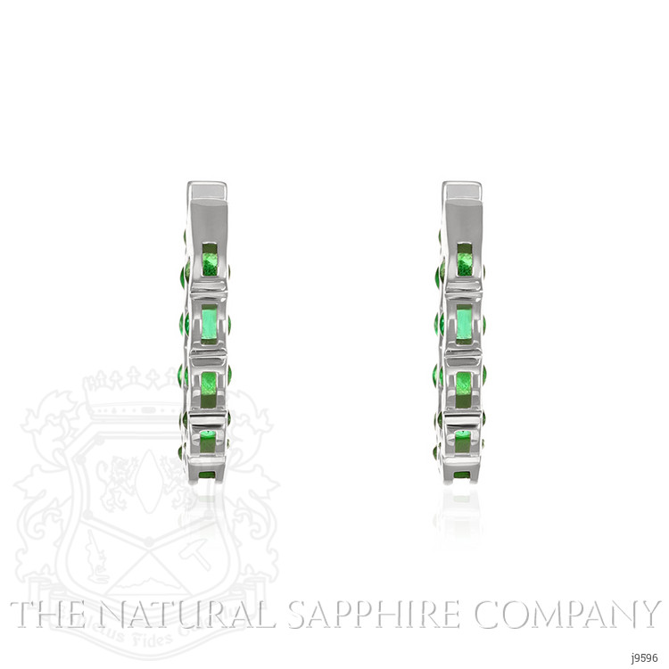 2.68 Ct.Tw. Emerald Hoops Earrings, 14K White Gold