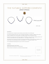 38.78 Ct. Blue Sapphire and Natural Diamond Halo Necklace, 18K White Gold Appraisal