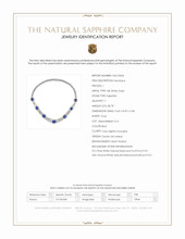 38.78 Ct. Blue Sapphire and Natural Diamond Halo Necklace, 18K White Gold Scan Report