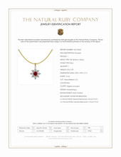 0.30 Ct. Ruby and Natural Diamond Accent Stones Pendant, 18K White & Yellow Scan Report