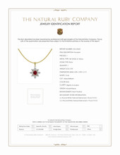 0.30 Ct. Ruby Natural Diamond Accent Stones Pendant, 18K White & Yellow Scan Report
