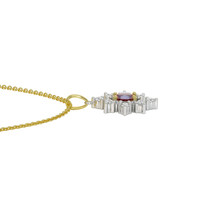 0.30 Ct. Ruby Natural Diamond Accent Stones Pendant, 18K White & Yellow Image