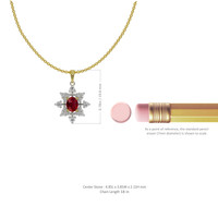0.30 Ct. Ruby Natural Diamond Accent Stones Pendant, 18K White & Yellow Image