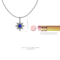 0.43 Ct. Blue Sapphire and Natural Diamond Accent Stones Pendant, 18K White Gold Image