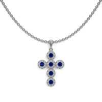 0.34 Ct. Sapphire 18K White Gold pendant